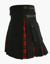 Wallace and Lauramont Black and Tartan Hybrid Kilt - scottish kilt jacket